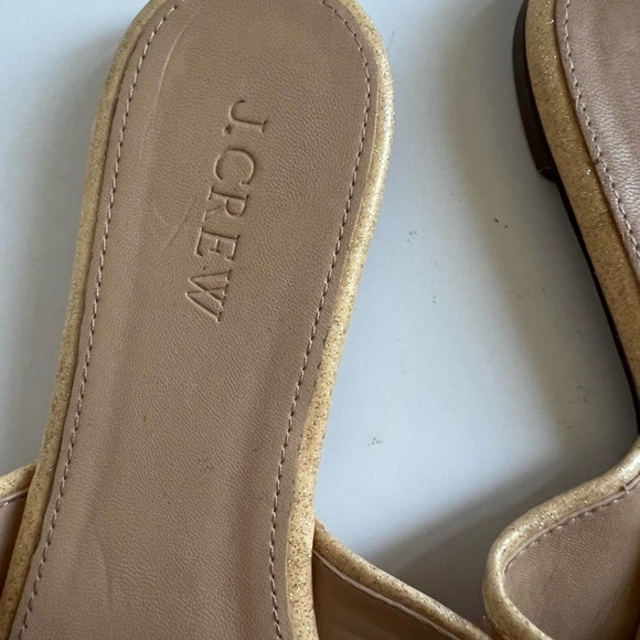 J Crew Buff Glitter Cora Criss Cross Sandals Gold - Picture 5 of 8